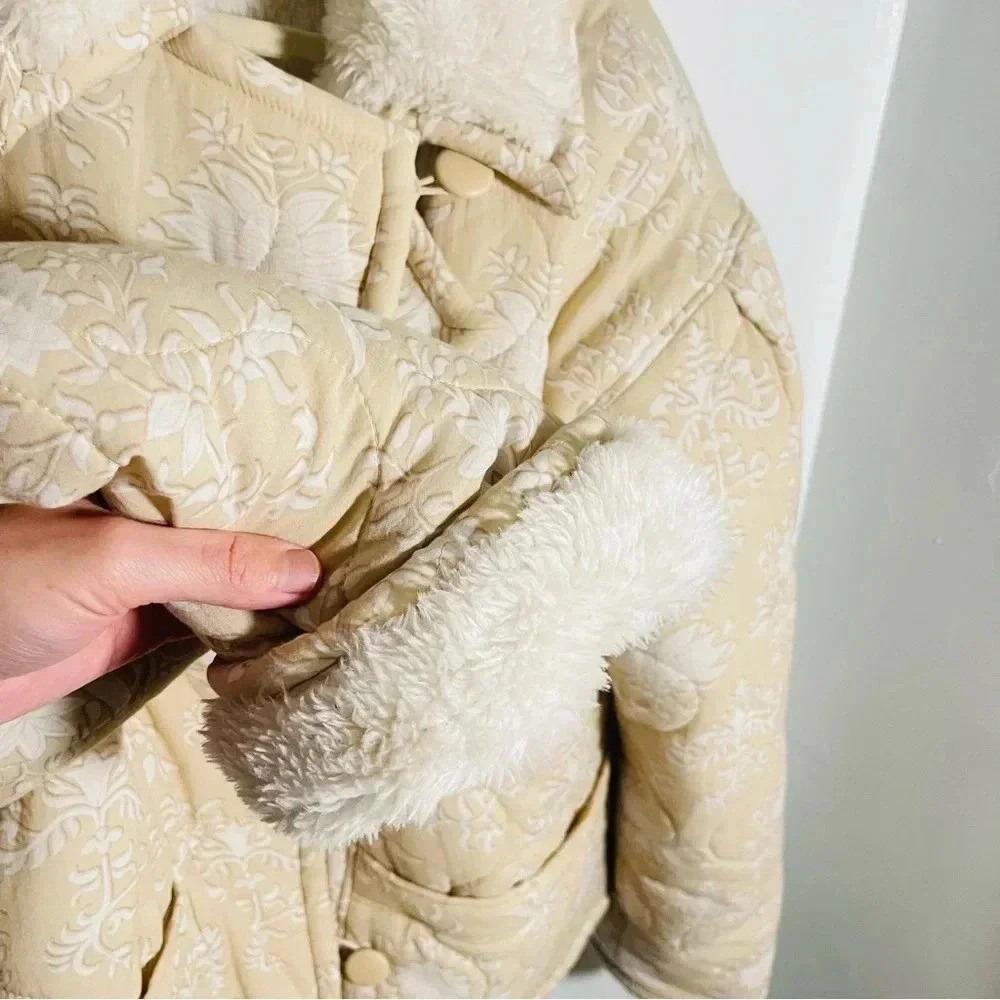 NEW Tularosa Isobel Jacket Beige Ivory Jaipur Sherpa - Picture 6 of 11